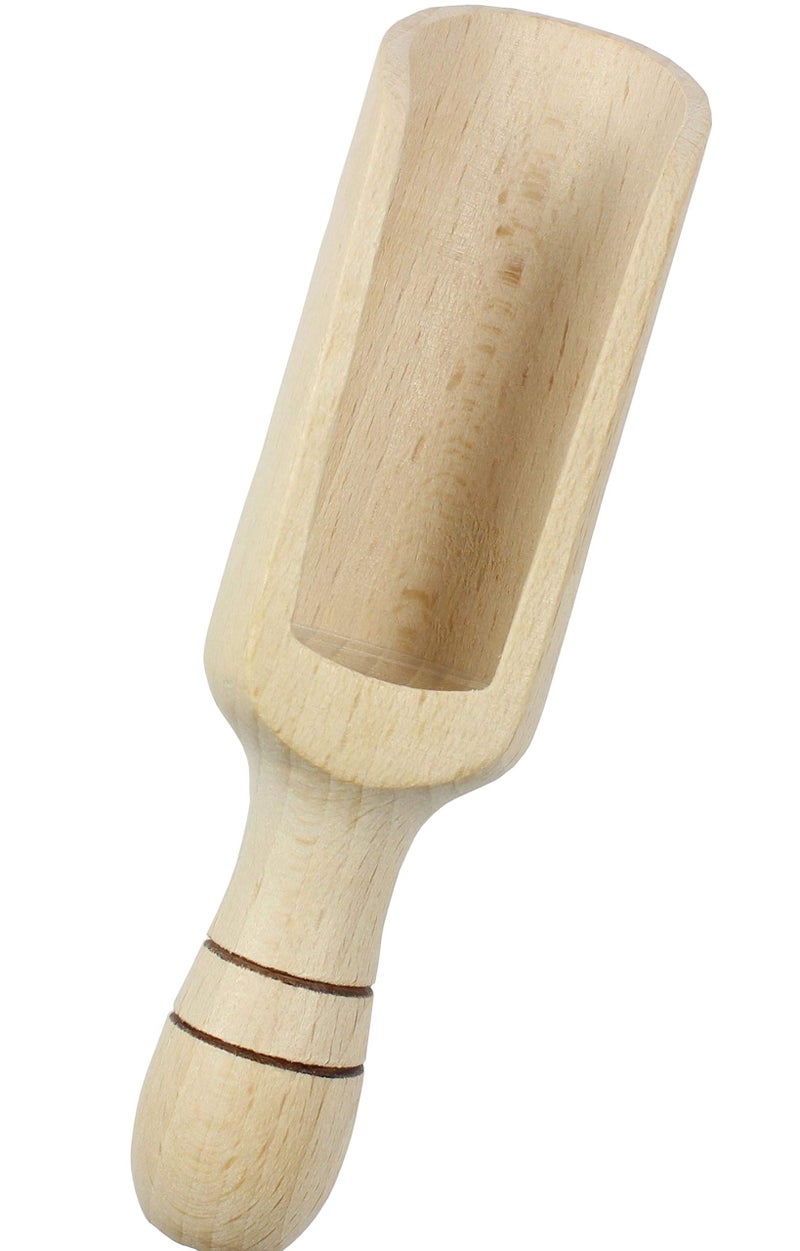 efo Large Wooden Scoop â€“ Rustic Bathsalt Scoop - Multipurpose Wooden Spoon - Wood Salt and Spice Scoop â€“ Stylish Wooden Candy Spoon - Washing Powder Scoop 18cm (7.1") - Image 1